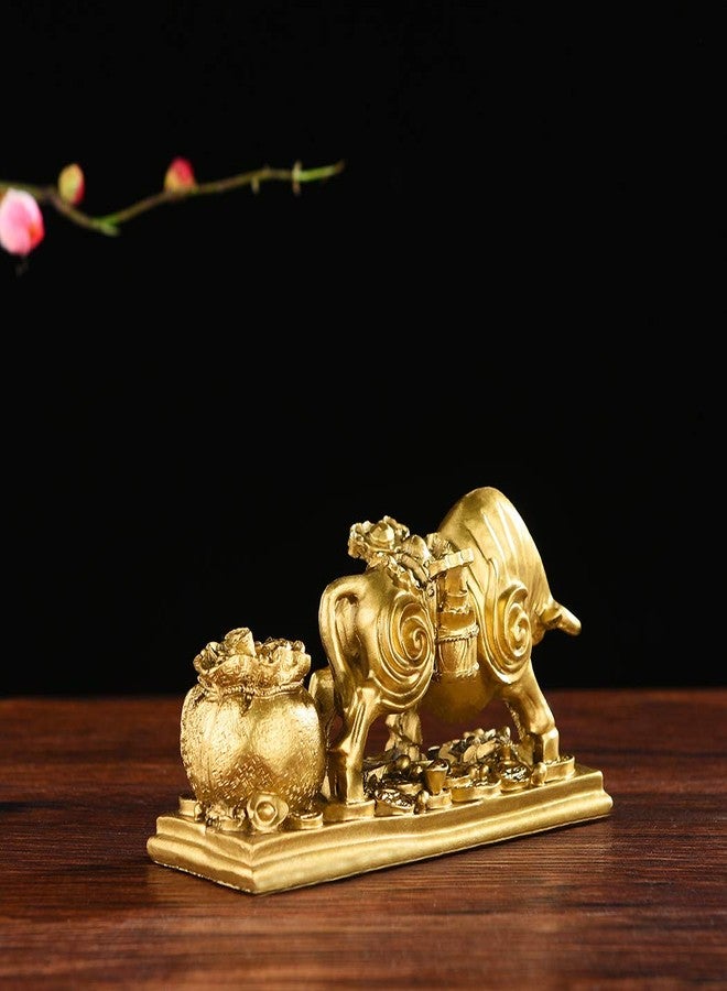 BRASSTAR Resin Fengshui Statue Bull Bring Gold Attract Wealth Fortune Luck Gather Wall Street Business Gifts Financial Securities Mascot Office Home Decor PTWQ020 - Image 4
